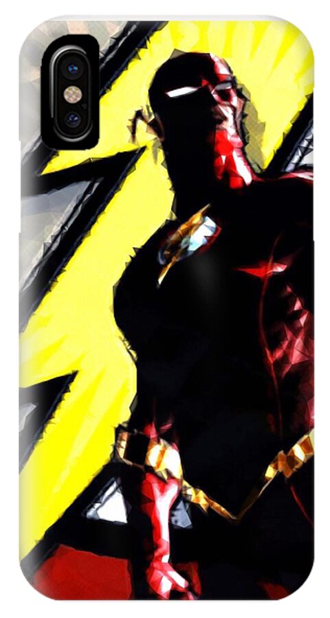 Flash iPhone X Case featuring the digital art The Flash by HELGE Art Gallery