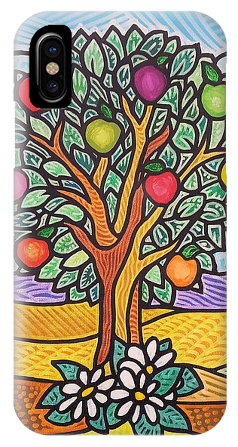 Spirit iPhone X Case featuring the painting The Fruit of the Spirit Tree by Jim Harris
