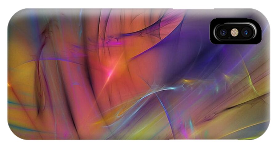 Abstract iPhone X Case featuring the digital art The Gloaming by David Lane
