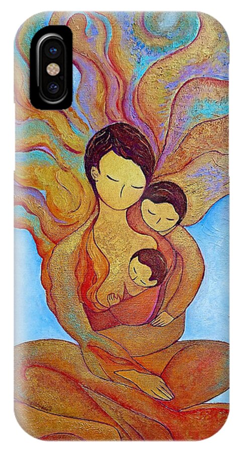 Breastfeeding Art iPhone X Case featuring the painting The golden tree of life by Gioia Albano