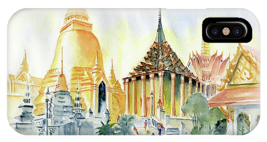 The Grand Palace Bangkok iPhone X Case featuring the painting The Grand Palace Bangkok by Melly Terpening