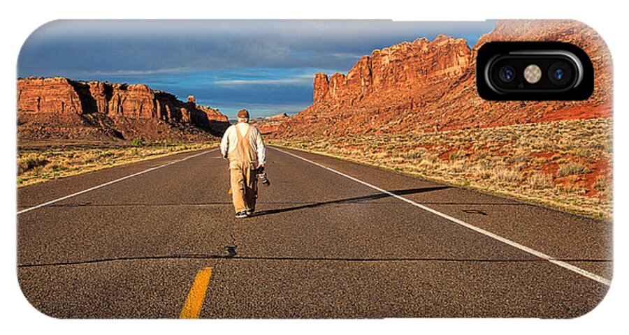 Long Road iPhone X Case featuring the photograph The Itinerant Photographer by Jim Garrison