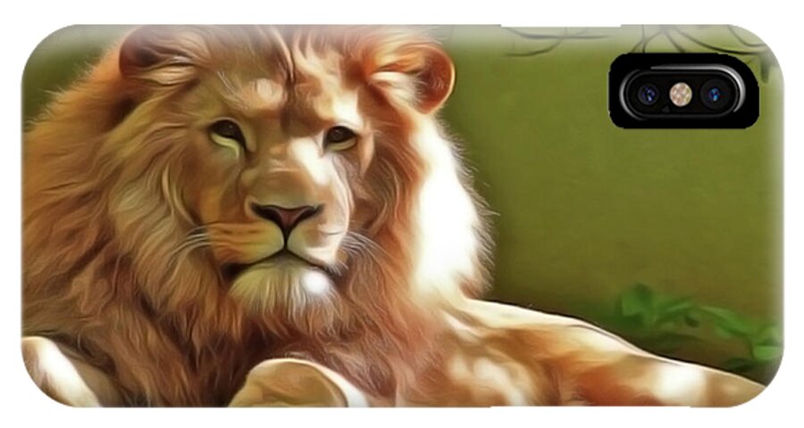 Lion King iPhone X Case featuring the painting The King by Harry Warrick
