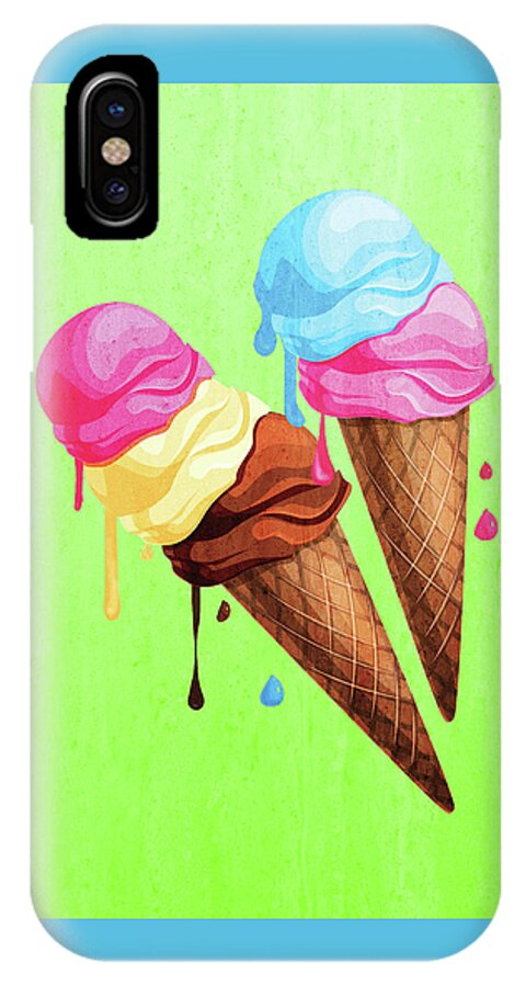 Summer iPhone X Case featuring the painting The Last Taste Of Summer Is The Sweetest by Little Bunny Sunshine