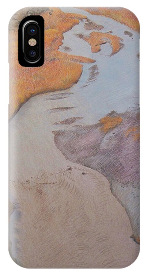 North Dakota iPhone X Case featuring the pastel The Little Mo by Cris Fulton