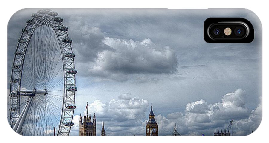 London Eye iPhone X Case featuring the photograph The London Eye and Skyline by Karen McKenzie McAdoo