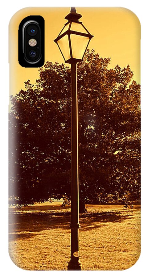 Photography iPhone X Case featuring the photograph The old lantern in the park by Susanne Van Hulst