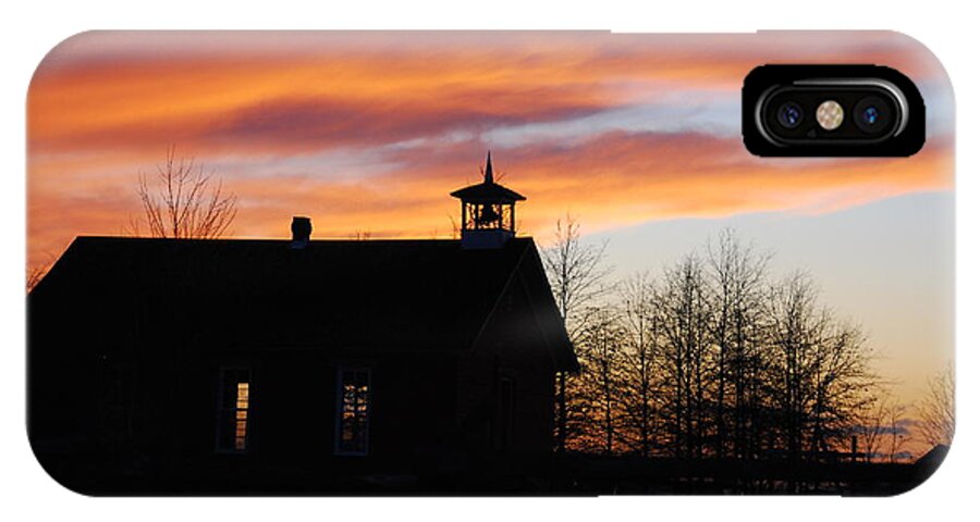 Sunset iPhone X Case featuring the photograph The Old Schoolhouse by Wanda Jesfield