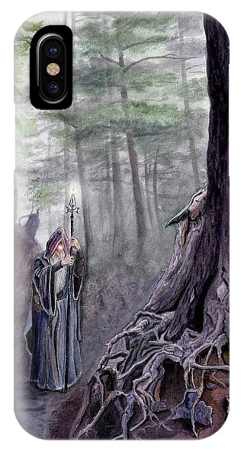 Odin iPhone X Case featuring the painting The One-eyed Wanderer by Norman Klein