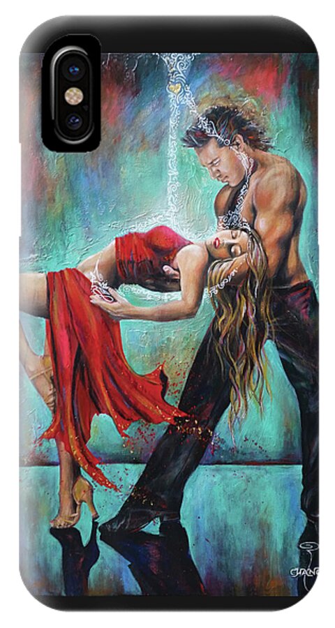 Dancers iPhone X Case featuring the painting The Release by Robyn Chance