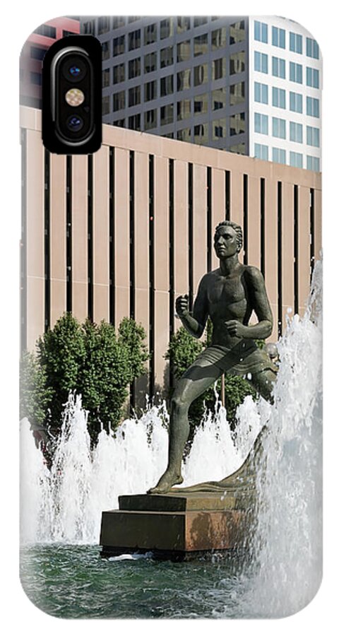 St Louis iPhone X Case featuring the photograph The Runner Sculpture by Harold Rau