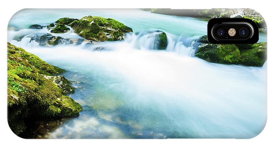 Soteska iPhone X Case featuring the photograph The Soteska Vintgar gorge, Gorje, near Bled, Slovenia by Ian Middleton