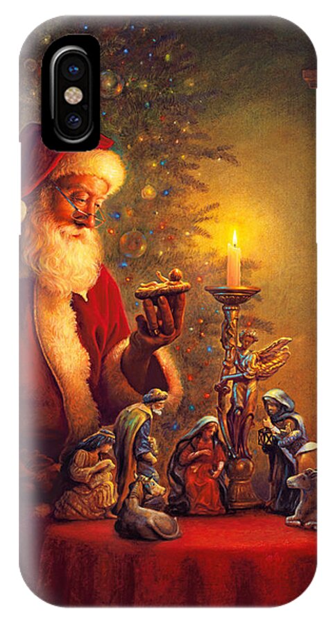#faaAdWordsBest iPhone X Case featuring the painting The Spirit of Christmas by Greg Olsen