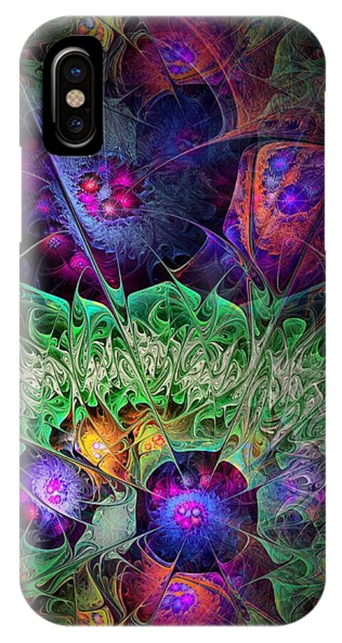 Boreal Forest iPhone X Case featuring the digital art The Taiga by Nirvana Blues