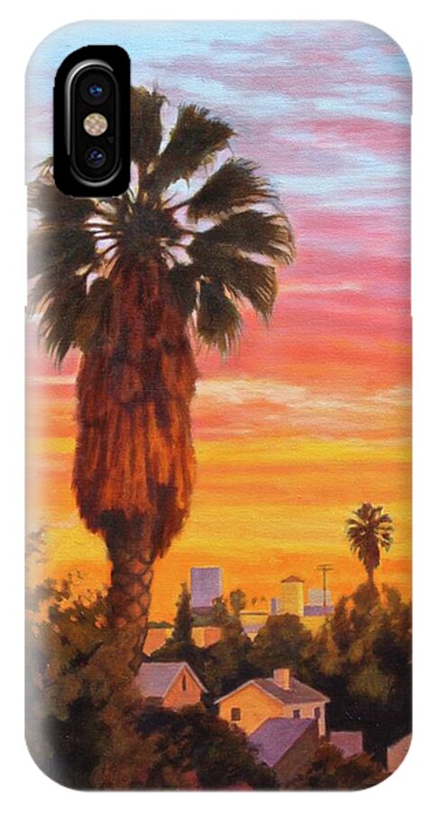Los Angeles iPhone X Case featuring the painting The Urban Jungle by Andrew Danielsen