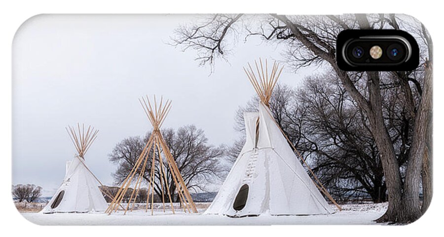 Tipi iPhone X Case featuring the photograph Three Tipis by Angela Moyer