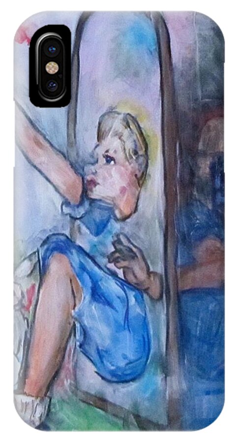 Alice In Wonderland iPhone X Case featuring the painting Through the Looking Glass by Barbara O'Toole