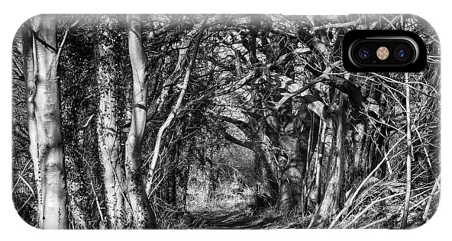 England iPhone X Case featuring the photograph Through the Tunnel BW 16x20 by Leah Palmer