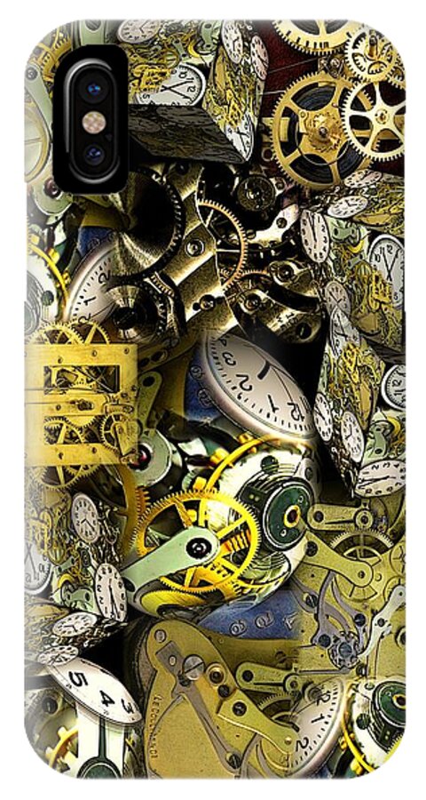 Collage iPhone X Case featuring the photograph Time is Stacking Up by Ron Bissett