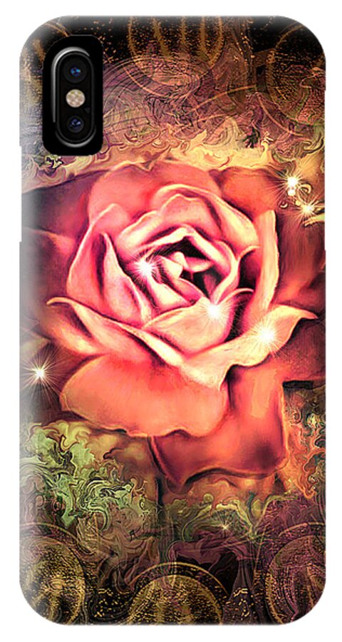 Digital Art iPhone X Case featuring the digital art Timeless Rose by Artful Oasis