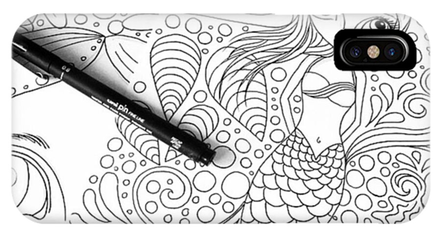 Whimsical iPhone X Case featuring the photograph Today: Line Drawing. ✒️ by Jaz Higgins