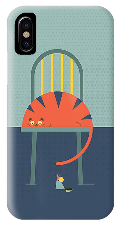 Sarahah iPhone X Case featuring the digital art Tom and Jerry by Shiva Chauhan