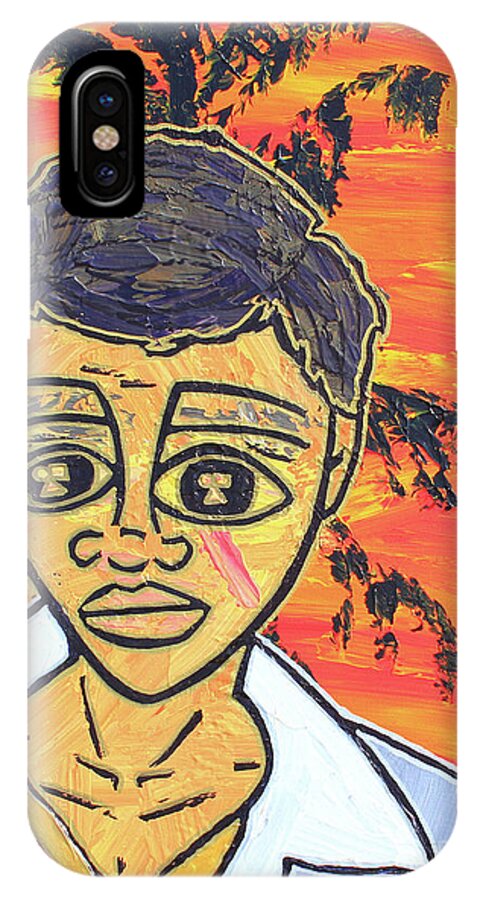 Painting - Acrylic iPhone X Case featuring the painting Tony by Odalo Wasikhongo