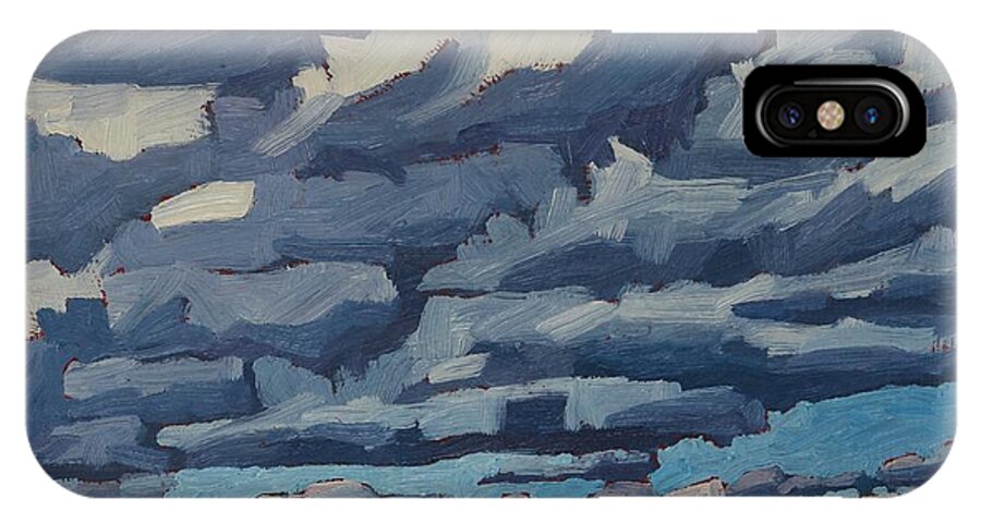 1936 iPhone X Case featuring the painting Top Lit Cumulus by Phil Chadwick