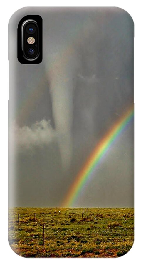 Tornado iPhone X Case featuring the photograph Tornado and the Rainbow II by Ed Sweeney