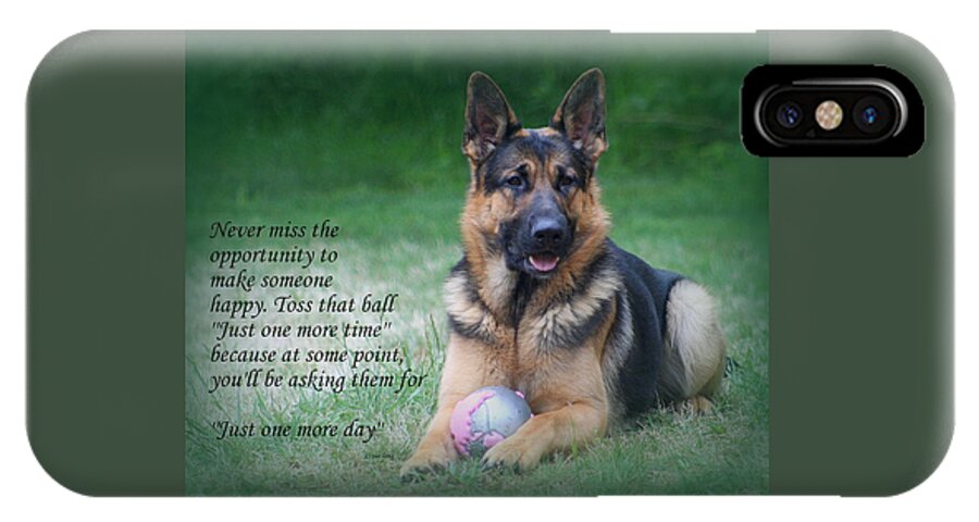 Quote iPhone X Case featuring the photograph Toss That Ball by Sue Long