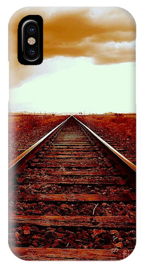 Marfa iPhone X Case featuring the photograph Marfa Texas America Southwest Tracks To California by Michael Hoard