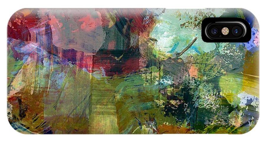 Abstract Collage iPhone X Case featuring the painting Transparent Layers Two by Michelle Calkins