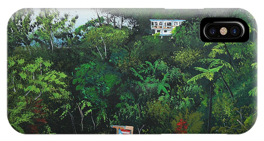 Adjuntas iPhone X Case featuring the painting Traveling In Adjuntas Mountains by Luis F Rodriguez