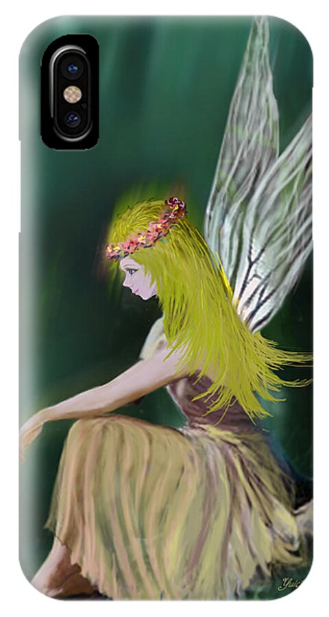 Fairy iPhone X Case featuring the digital art Tree Fairy by Yuichi Tanabe