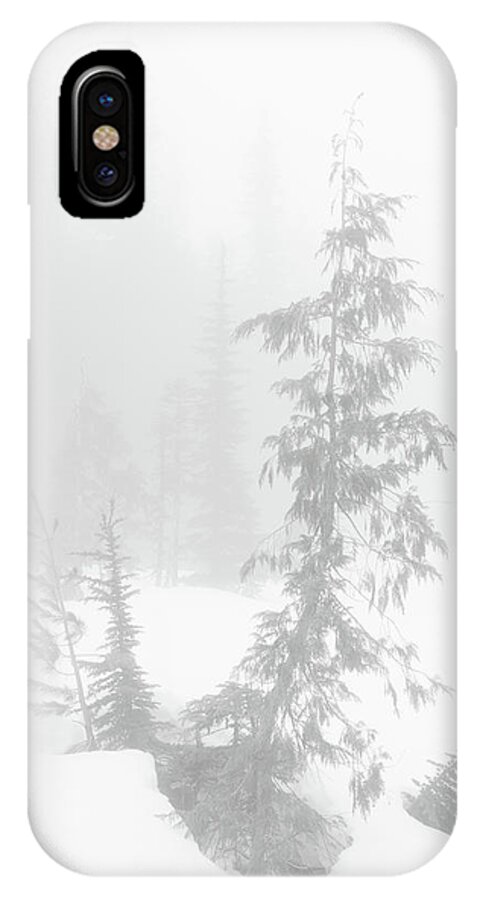Tree iPhone X Case featuring the photograph Trees in Fog Monochrome by Tim Newton