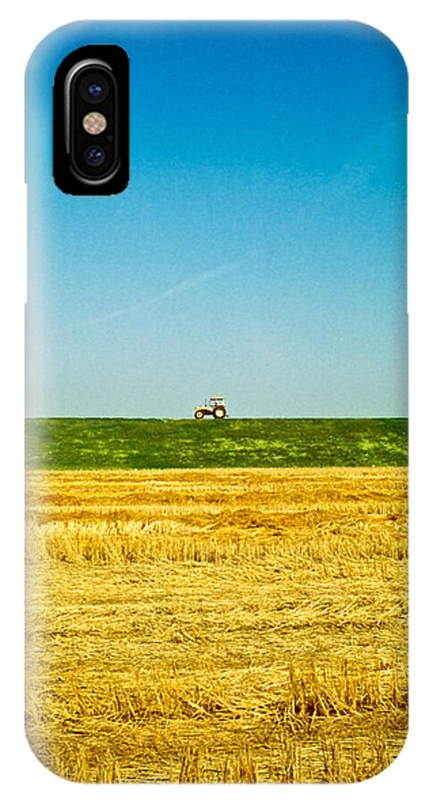 Canon Lide 80 iPhone X Case featuring the photograph Tricolor with tractor by Roberto Pagani