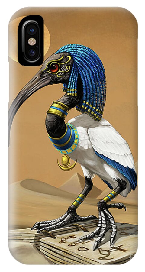 Thoth iPhone X Case featuring the digital art Thoth Egyptian God by Stanley Morrison