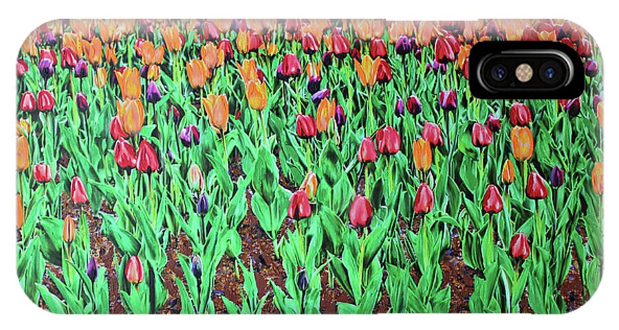 Tulips iPhone X Case featuring the painting Tulips Tulips Everywhere by Deborah Boyd