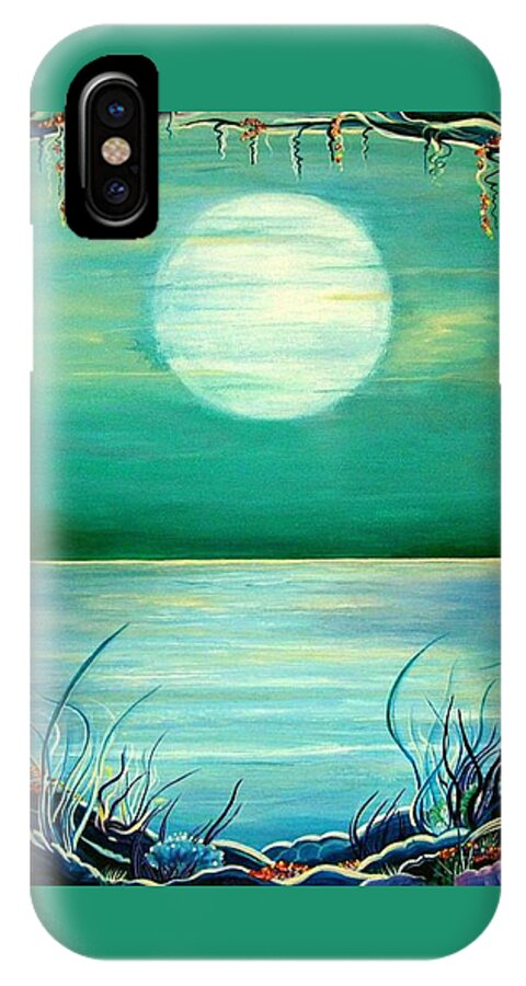 Turquoise iPhone X Case featuring the painting Turquoise Taunt by Doe-Lyn Designs