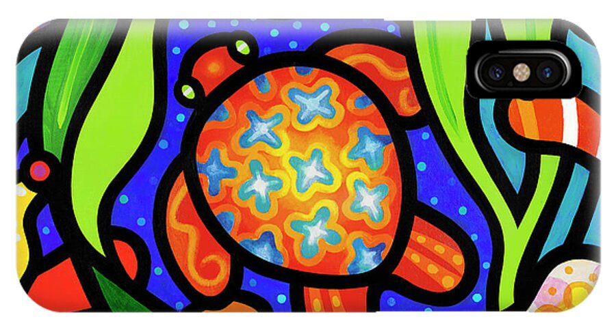 Coral Reef iPhone X Case featuring the painting Turtle Reef by Steven Scott