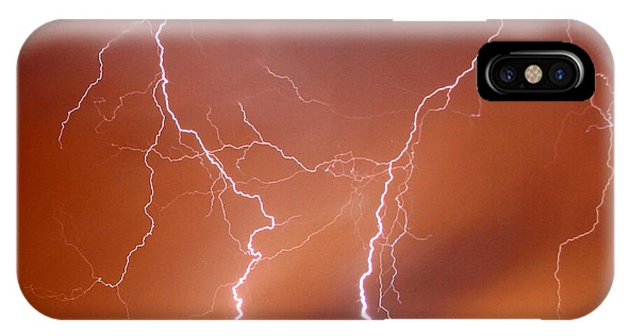 Lightning iPhone X Case featuring the photograph Twin Strike by Anthony Jones