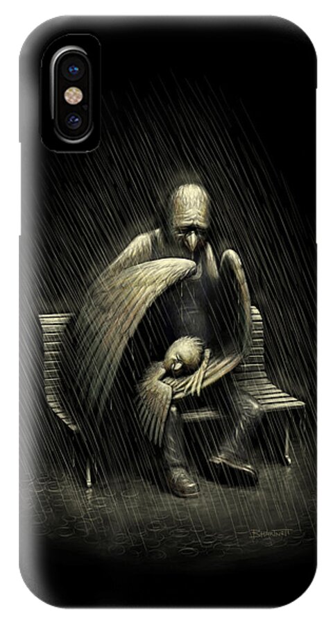 Love iPhone X Case featuring the digital art Two Wings and a Prayer by Ben Hartnett