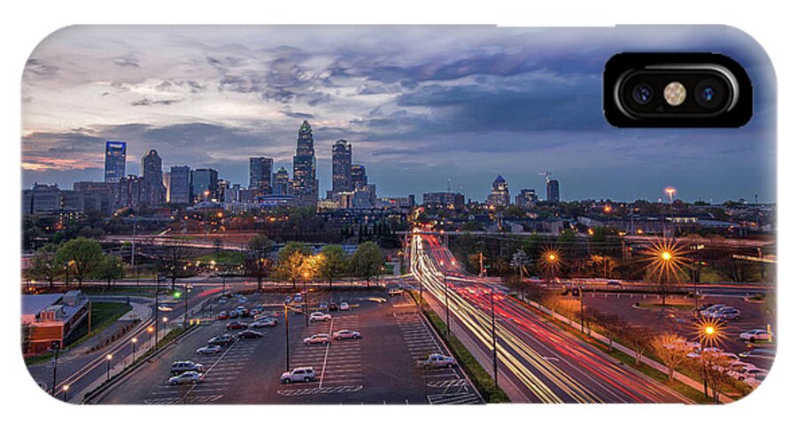 Charlotte iPhone X Case featuring the photograph Uptown Charlotte Rush Hour by Serge Skiba