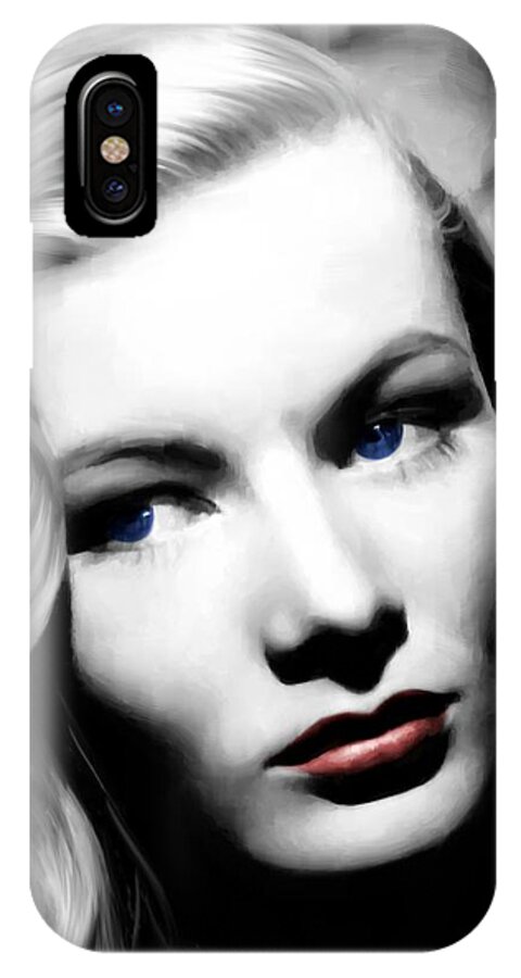 Veronica Lake iPhone X Case featuring the mixed media Veronica Lake Portrait #1 by Gabriel T Toro