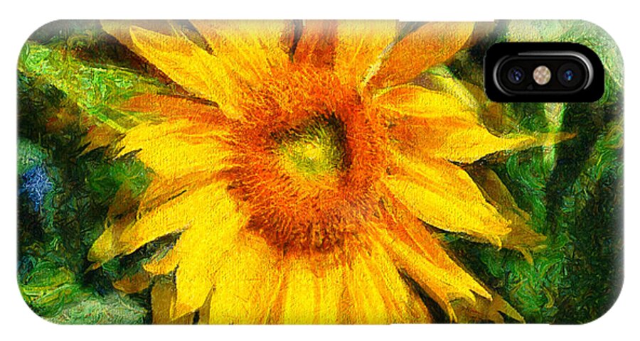 Sunflower iPhone X Case featuring the photograph Very Wild Sunflower by Anna Louise