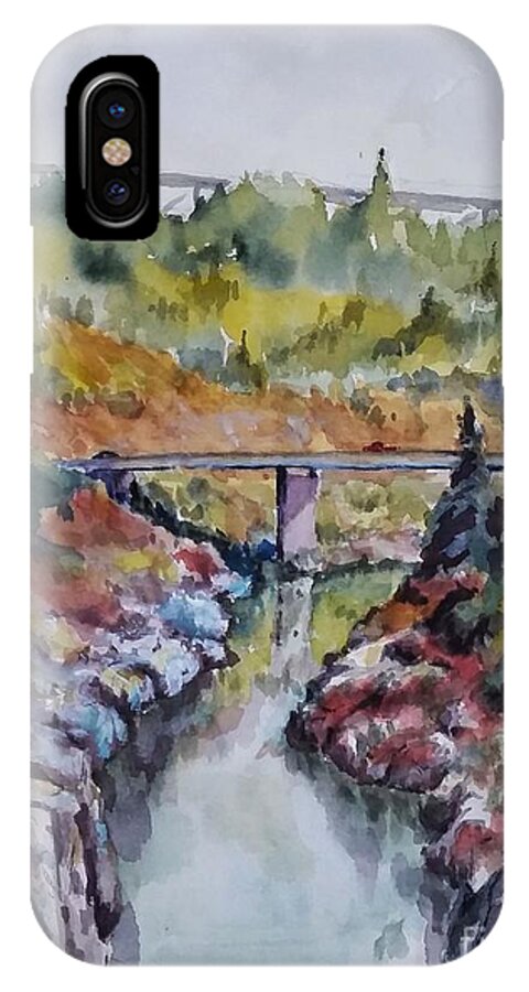 Landscape iPhone X Case featuring the painting View From No Hands Bridge by William Reed