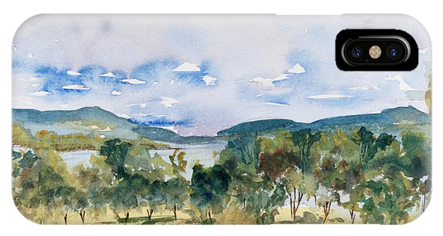 Australia iPhone X Case featuring the painting View of D'Entrecasteaux Channel from Birchs Bay, Tasmania by Dorothy Darden