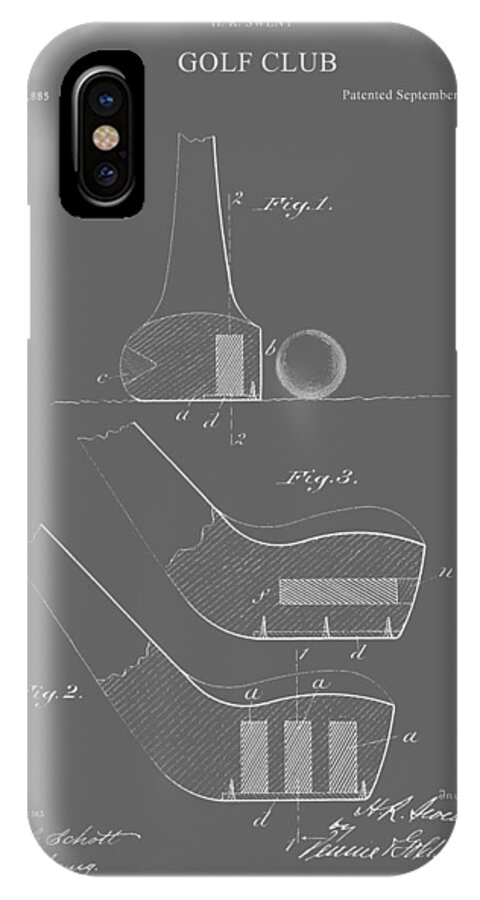 Golf iPhone X Case featuring the drawing Vintage Golf Club Patent by Vintage Pix