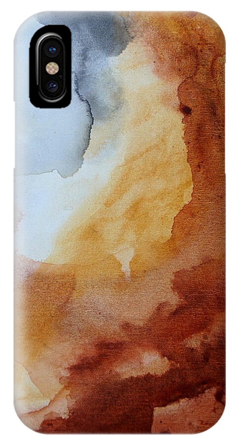 Fluid Painting iPhone X Case featuring the painting Vintage Impression by Shiela Gosselin