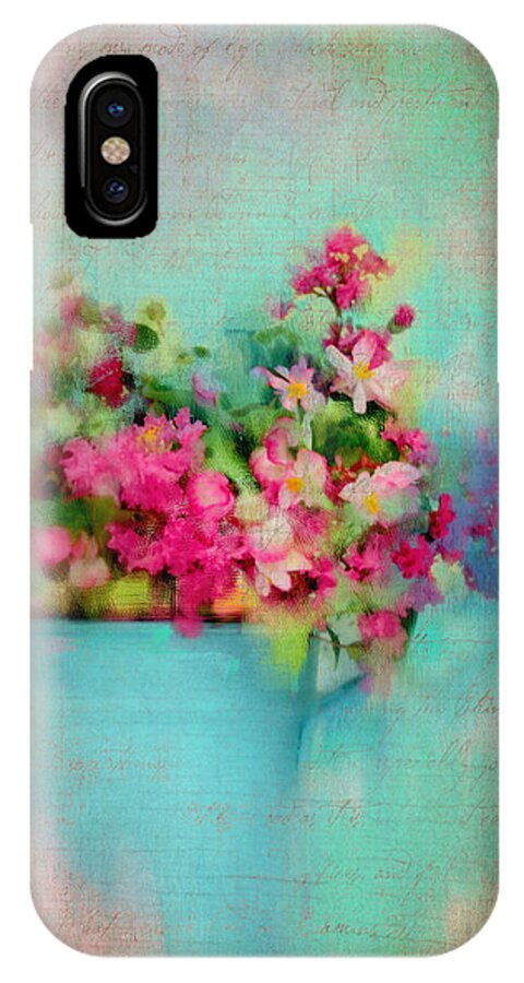 Tin Bucket iPhone X Case featuring the photograph Flowers from a Cottage Garden by Carla Parris